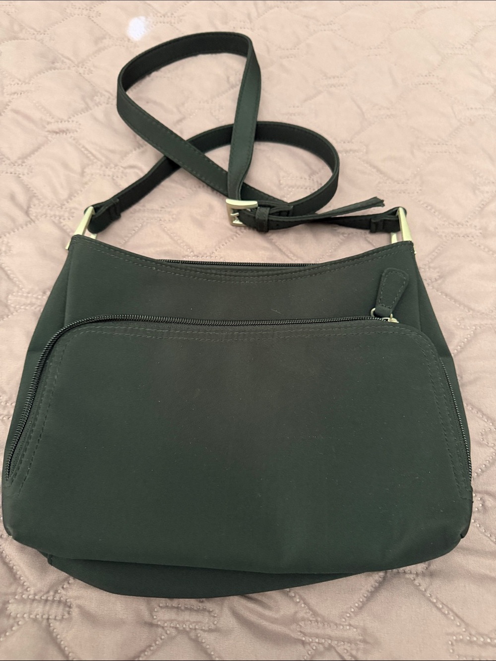 Villager (Liz Claiborne) Black Crossbody Bag with Front Zip Pocket